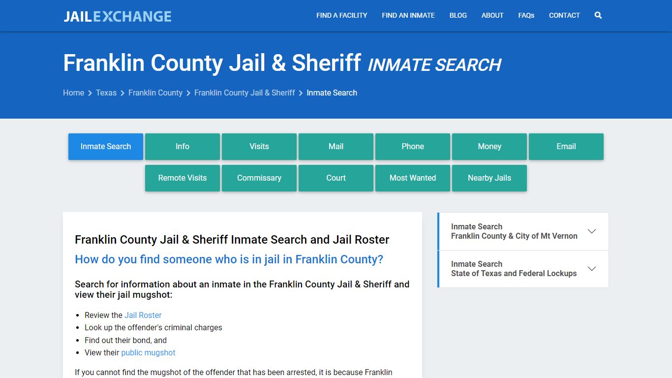 Franklin County Jail & Sheriff Inmate Search - Jail Exchange